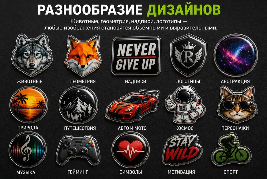 Разнообразие дизайнов силиконовых наклеек